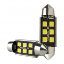  ����� LED 6PCS SMD CANBUS WHITE COLOR (6000K) T10X44MM CARTECH 